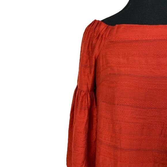 1. State Revolve Womens Red Off The Shoulder Bell Sleeve Blouse Size XS - Picture 6 of 9